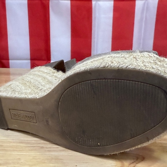 Steve Madden Taupe Wedge Sandals - Picture 10 of 16